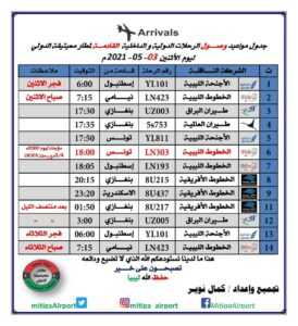 مواعيد رحلات الطيران