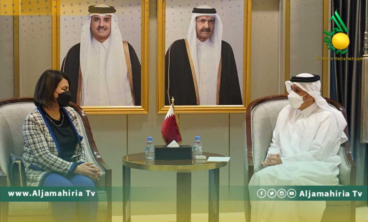 وزيرة الخارجية تلتقي وزير الخارجية القطري