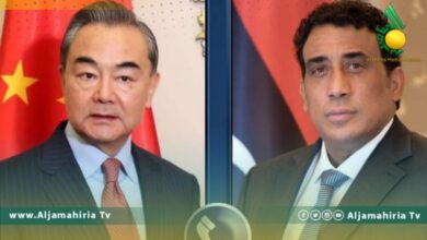 المنفي ووزير الخارجية الصيني