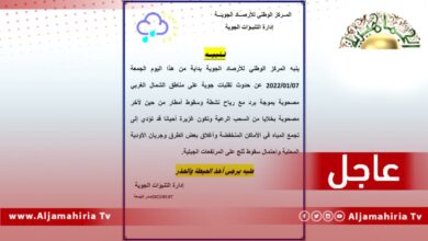 عاجل| تنبيهات من تقلبات جوية على مناطق الشمال الغربي وموجة برد ورياح نشطة