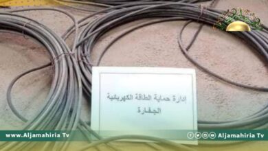 الداخلية تضبط كمية من الأسلاك الكهربائية المسروقة تصل إلى 450 متر في لوغانة العزيزية