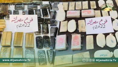 ضبط كميات كبيرة من الحشيش والأقراص المخدرة بمصراته