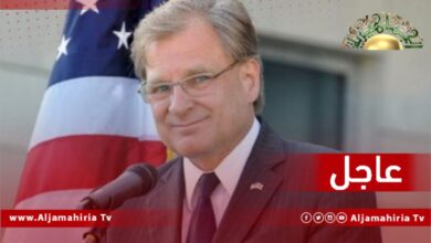 عاجل// السفير الأمريكي: نؤيد رسالة بعثة الأمم المتحدة للدعم في ليبيا تمامًا ونحث كلا الجانبين على اغتنام الفرصة لمتابعة حل سياسي بدلاً من المخاطرة بالتصعيد