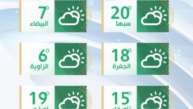الأرصاد الجوية: أجواء باردة مع رياح شمالية نشطة على أغلب المناطق