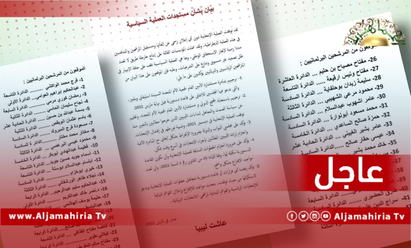 عاجل| 42 مرشحا للانتخابات البرلمانية يطالبون بتحديد مواعيد الاقتراع وإعلان القوائم النهائية للانتخابات الرئاسية