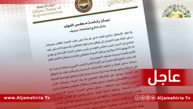 عاجل// مجلس النواب: توافق باجتماعات جنيف على دستور يضمن حق المواطن الكامل و يقدس الحياة الديمقراطية و تكافؤ الفرص