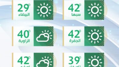 الأرصاد: درجات الحرارة مرتفعة على أغلب المناطق الغربية والجنوبية