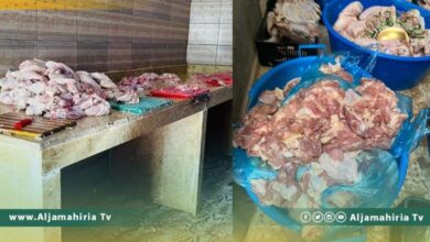 ضبط طن دواجن غير صالحة للاستهلاك الآدمي بسوق الجمعة 