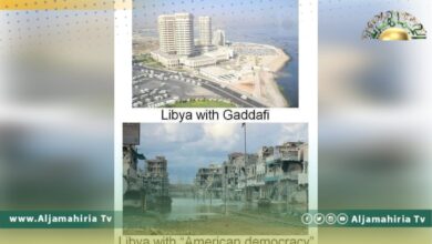 سفارة روسية تلخص الفارق بين ليبيا زمن القائد وليبيا فبراير في صورة 