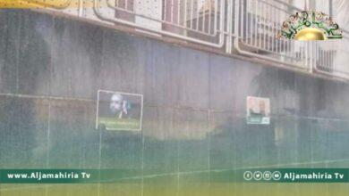 جدران برج الفاتح تتزين بصور الدكتور سيف الإسلام القذافي
