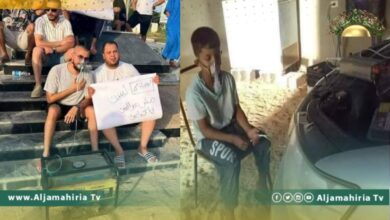 أهالي الخمس يعبرون بطريقة فريدة عن احتجاجهم على انقطاع الكهرباء