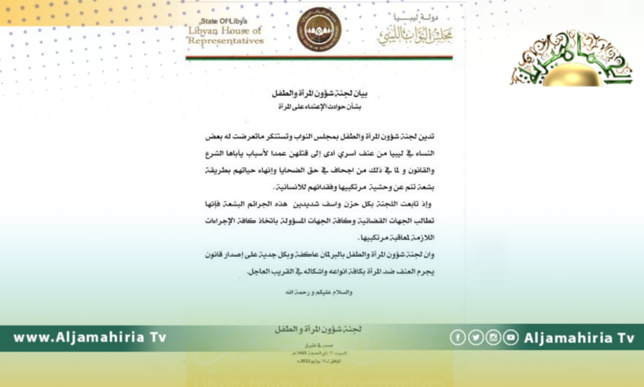 لجنة المرأة بمجلس النواب تدين العنف الأسري ضد النساء وتطالب بمعاقبة مرتكبي هذه الجرائم