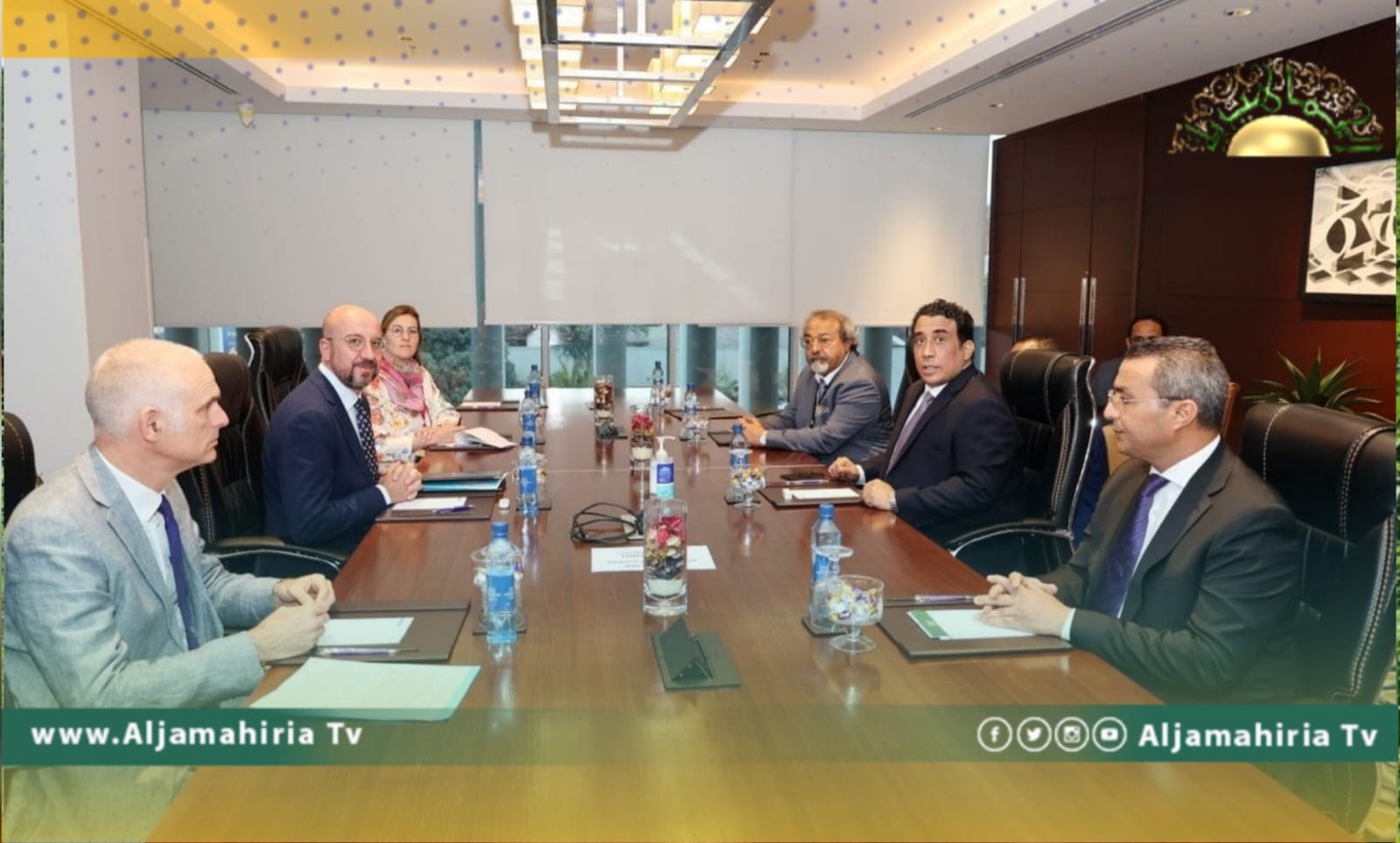 المنفي يبحث مع رئيس المجلس الأوروبي آخر مستجدات العملية السياسية في ليبيا