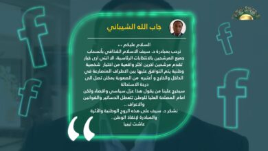 الشيباني: نشكر "سيف" على الروح الوطنية والأثرة والمبادرة لإنقاذ الوطن