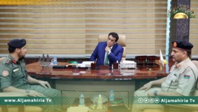 المنفي يلتقي آمري المنطقة العسكرية الساحل الغربي و444 قتال 