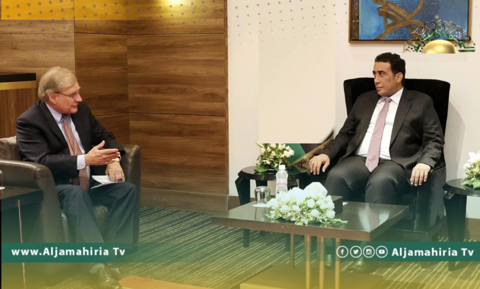 المنفي يؤكد للسفير الأمريكي أهمية السيادة الليبية لإدارة عائدات النفط