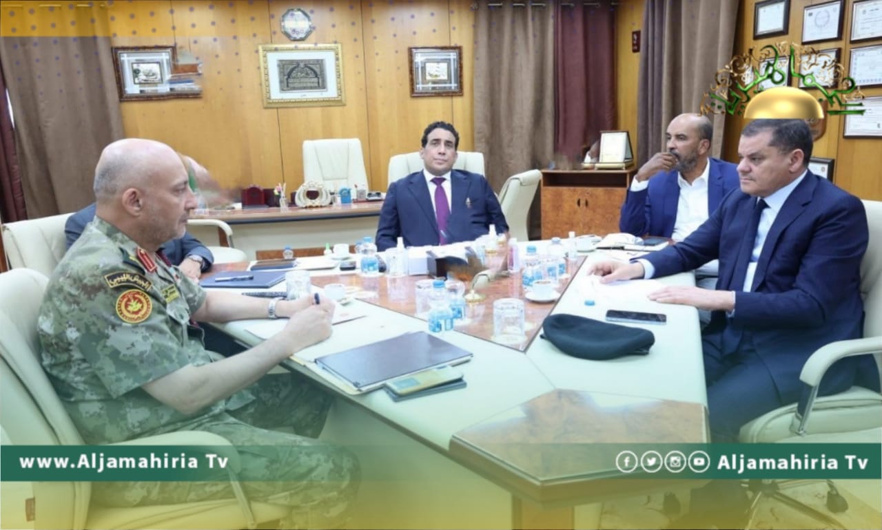 ‏المجلس الرئاسي والدبيبة يبحثون مع الحداد مستجدات الأوضاع العسكرية والأمنية