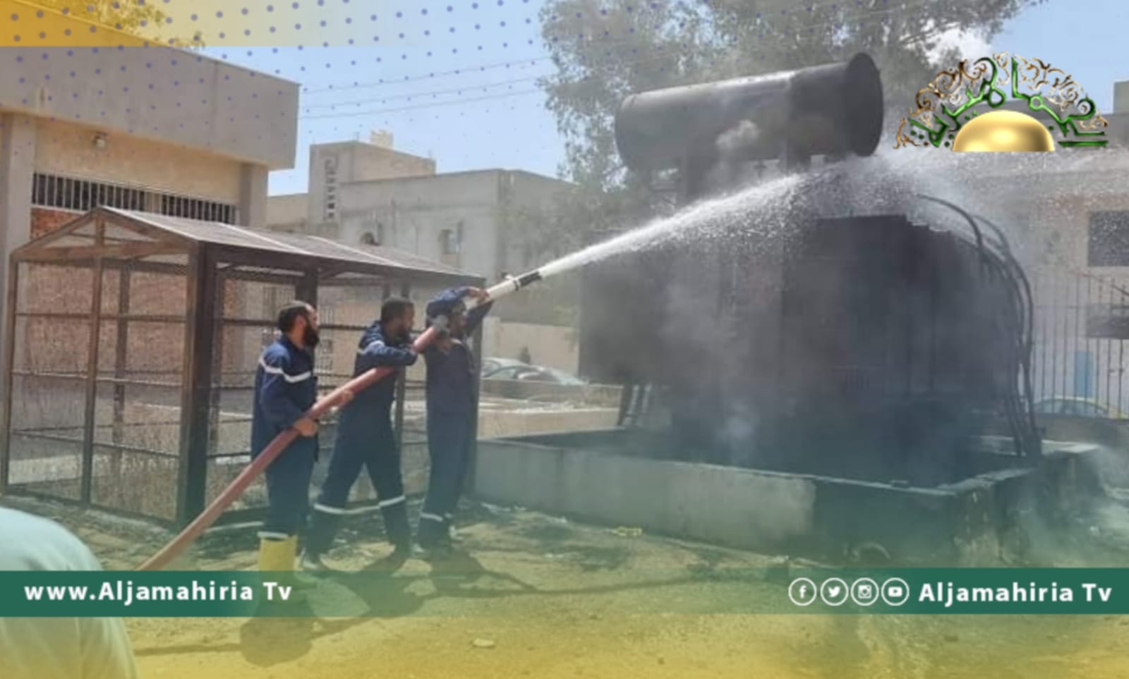 إخماد حريق بمحول 30 بمحطة تحويل المقاولون العرب بسبب اشتباكات طرابلس