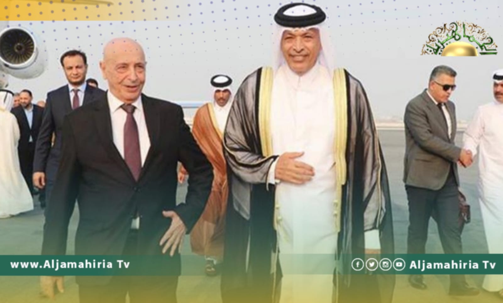 عقيلة صالح يستعرض مع رئيس مجلس الشوري القطري تطورات الأوضاع في ليبيا