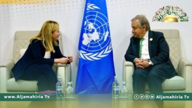 ميلوني لـ غوتيريش: إيطاليا داعمة بشكل كامل لوساطة الأمم المتحدة في ليبيا