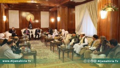 الدبيبة يبحث مع أعيان القذاذفة ملف المصالحة الوطنية