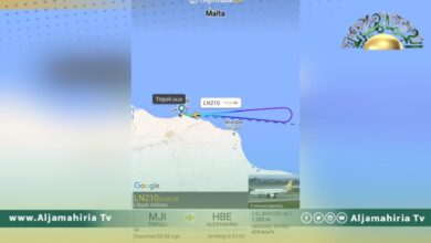 طائرة الخطوط الجوية الليبية تعود لمطار معيتيقة بعد إقلاعها بدقائق لهذا السبب!!