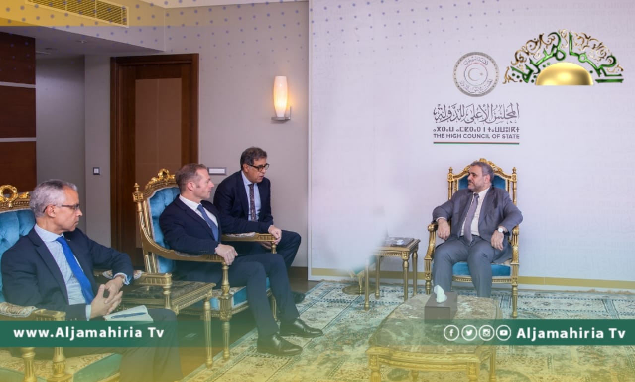 المبعوث الفرنسي يؤكد للمشري ضرورة إجراء حوار بين مجلسي النواب والدولة