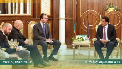 المنفي يبحث مع كريم خان أوجه التعاون بين ليبيا ومحكمة الجنايات الدولية