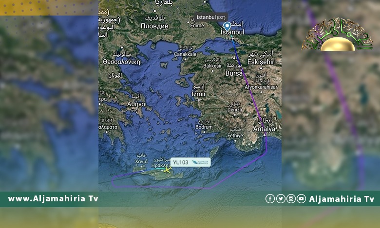 طائرة الأجنحة الليبية تهبط اضطراريا في مطار هيراكليون بكريت قبل تكملة رحلتها لمعيتيقة