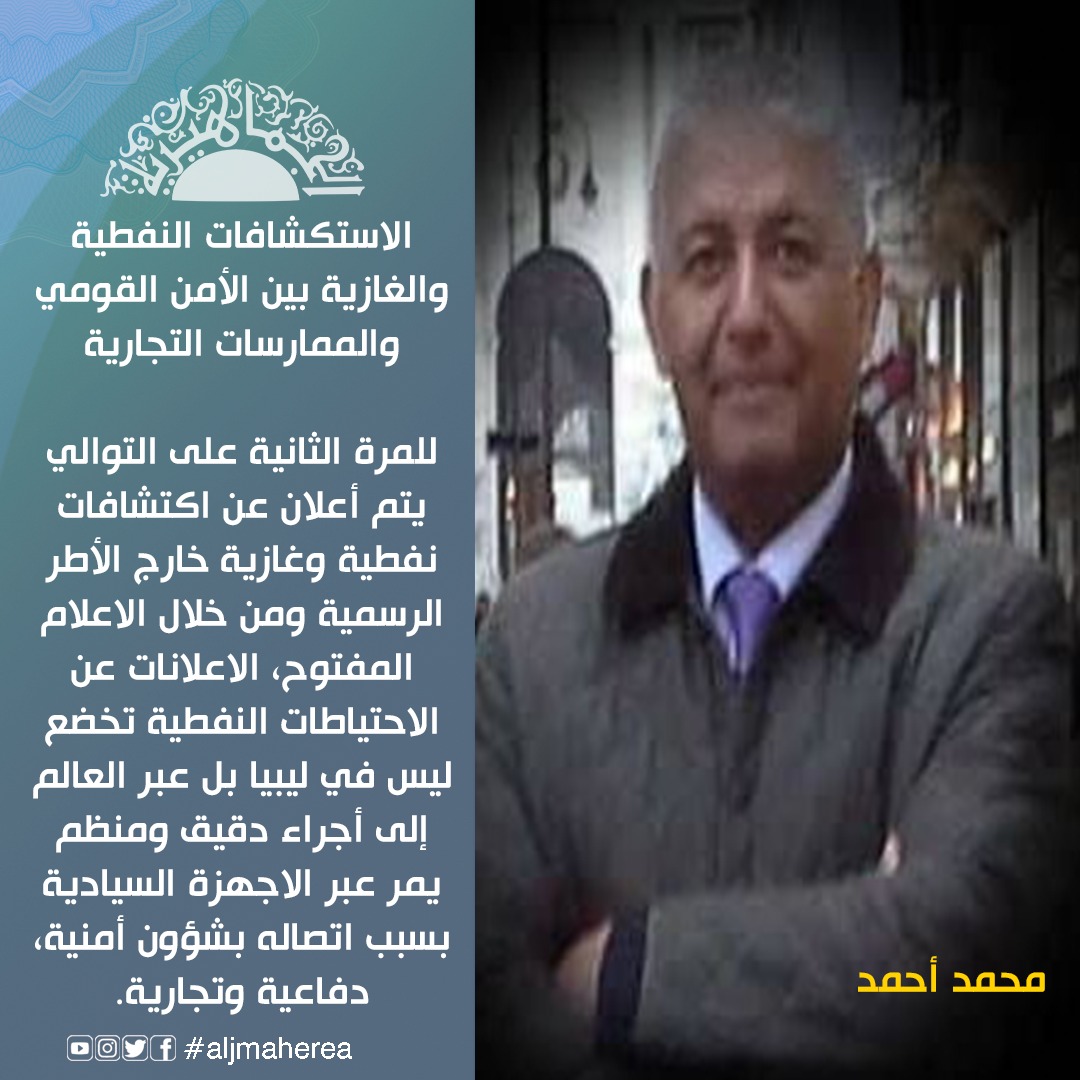 محمد أحمد يكتب// الاستكشافات النفطية والغازية بين الأمن القومي والممارسات التجارية