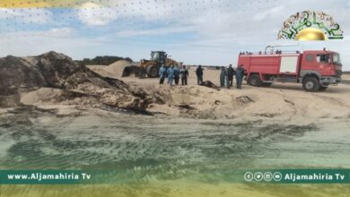 شركة الخيلج: السيطرة على تسرب خط نفطي مشترك بين حقل النافورة وحقل تابع لشركة الزويتينة للنفط