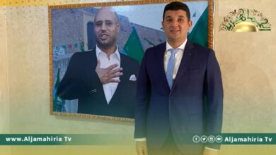 محمد امحيسن ينشر صورة للدكتور سيف الإسلام ويؤكد أنه الحل للأزمة الليبية