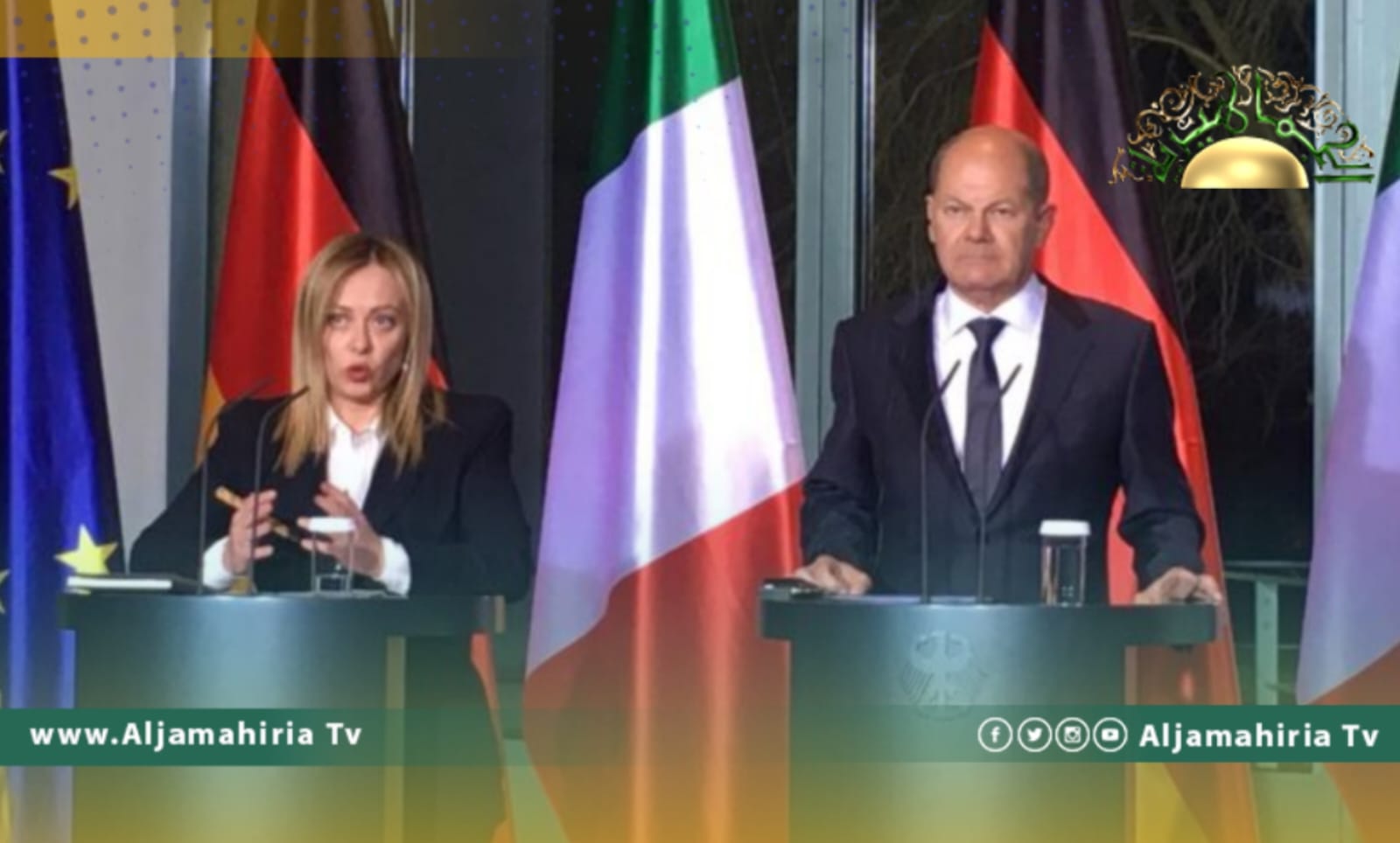 رئيسة وزراء إيطاليا والمستشار الألماني