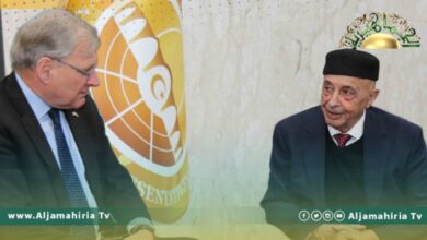 عقيلة صالح يناقش مع السفير الأمريكي سُبل إجراء الانتخابات في أقرب الآجال