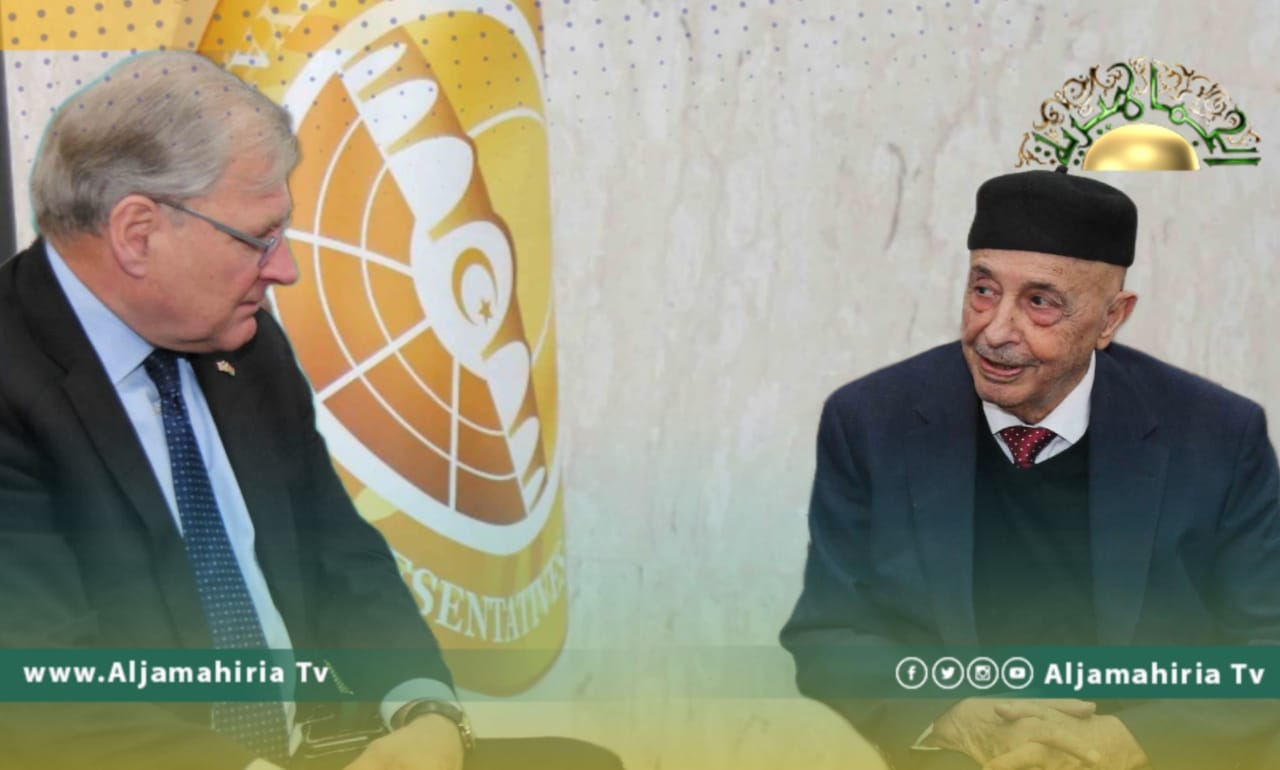 عقيلة صالح يناقش مع السفير الأمريكي سُبل إجراء الانتخابات في أقرب الآجال