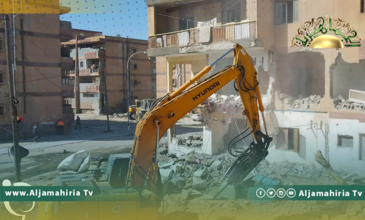 بلدي مصراتة: إزالة عمارات القوشي التي كانتت مرتعا للفساد والمخدرات