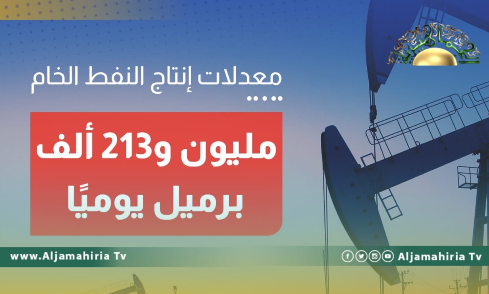 مؤسسة النفط: مليون و213 ألف برميل إنتاج الخام خلال 24 ساعة