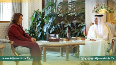 المنقوش مع وزير الخارجية القطري