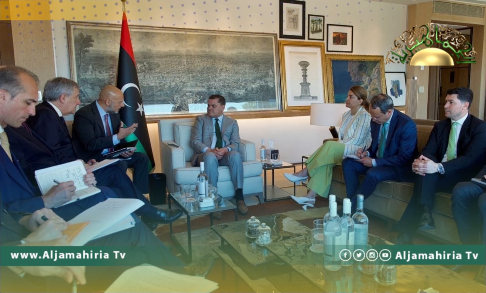 أنطونيو تاياني والدبيبة يناقشان تعزيز أمن الطاقة ومواجهة الهجرة غير الشرعية