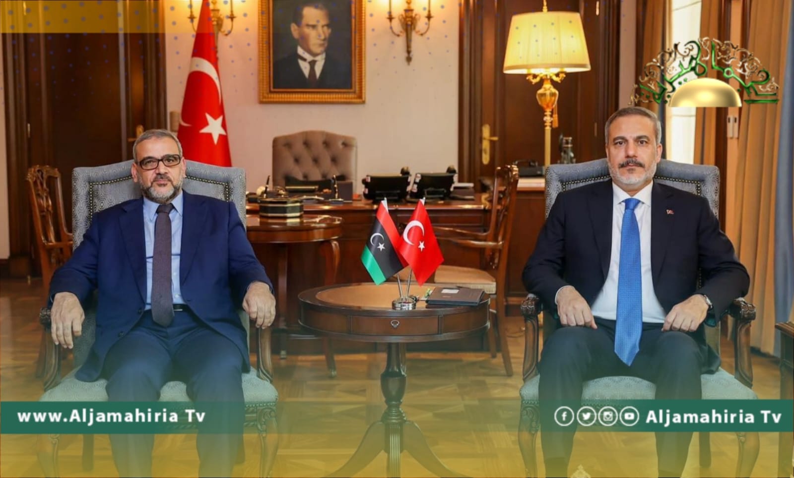 المشري مع وزير الخارجية التركي