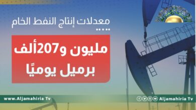 مؤسسة النفط: إنتاج الخام بلغ مليون و 207 ألف برميل يوميا