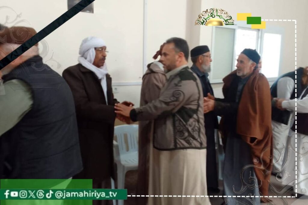 وفد قبيلة المغاربة يعزي في استشهاد سيف الإسلام القذافي