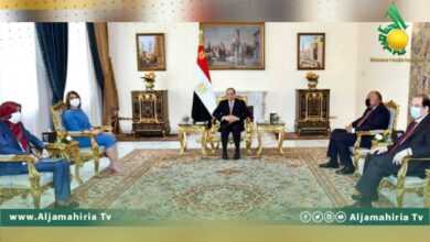 السيسي يستقبل المنقوش بالاتحادية