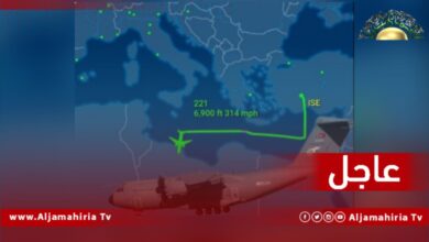 عاجل| أنباء عن هبوط طائرة شحن عسكري قادمة من قاعدة تركية في الكلية الجوية مصراتة قادمة