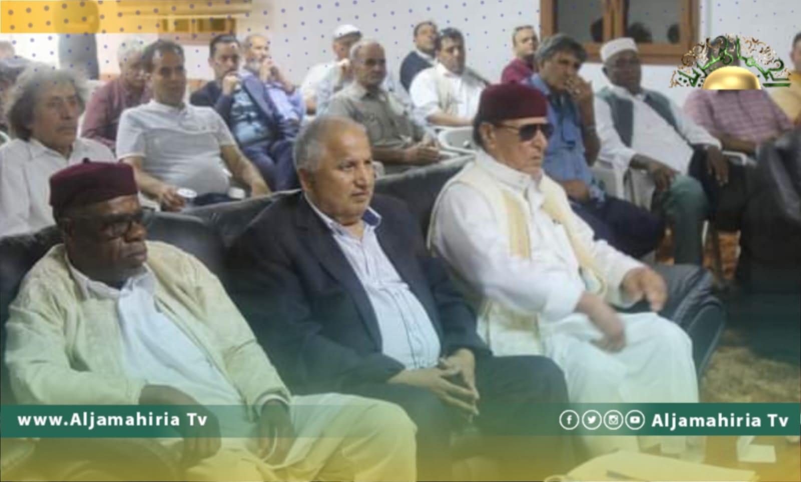 عقيلة صالح يبحث مع عدد من مؤيدي النظام الجماهيري تطورات الأوضاع في البلاد