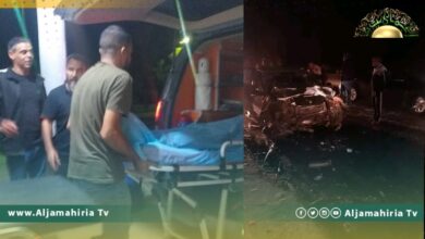 جهاز الإسعاف والطوارئ: وفاة وإصابة 8 أشخاص في حادث سير بمنطقة العزيزية