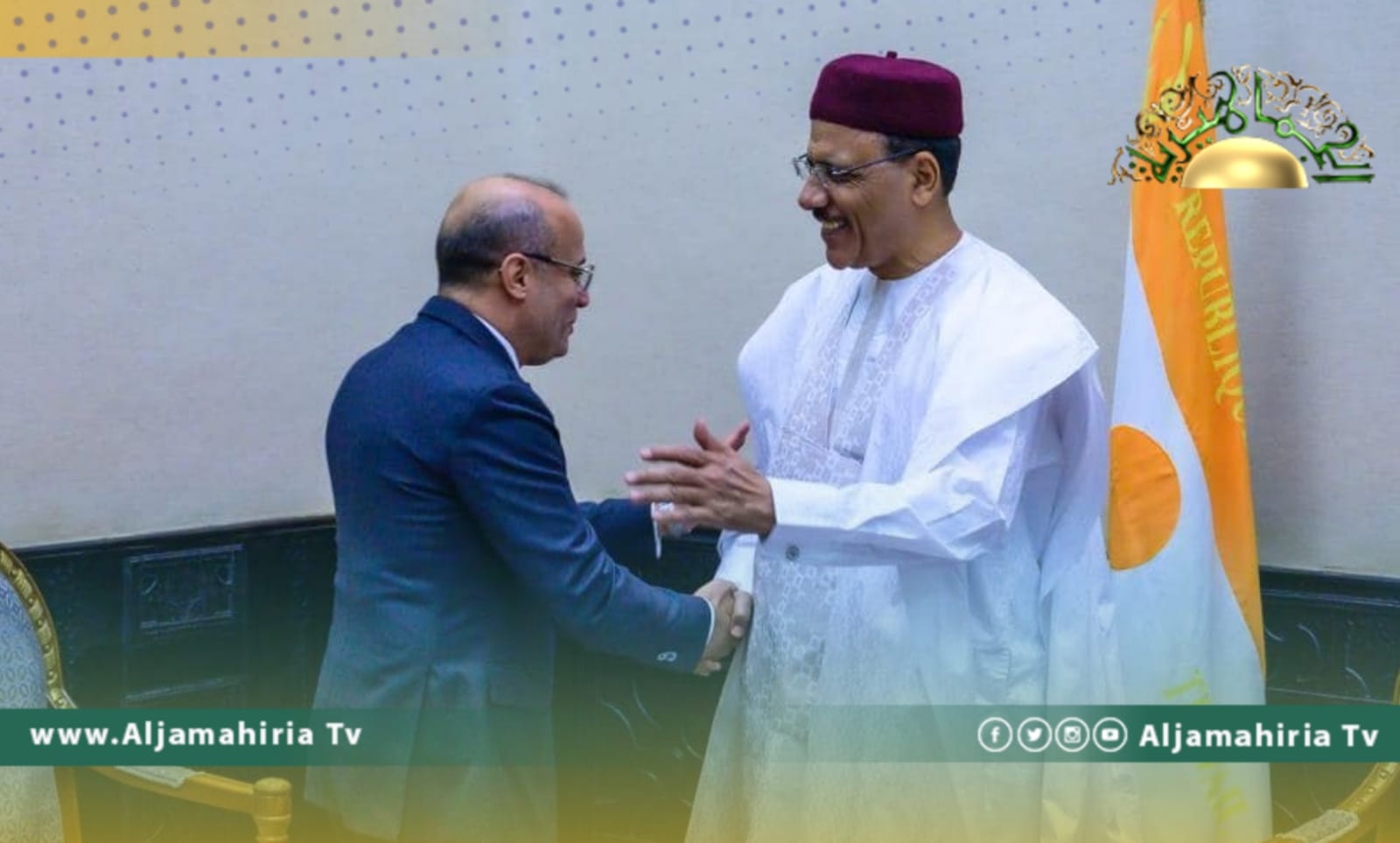 اللافي يبحث مع رئيس النيجر سبل تعزيز التعاون وإعادة إحياء تجمع الساحل والصحراء