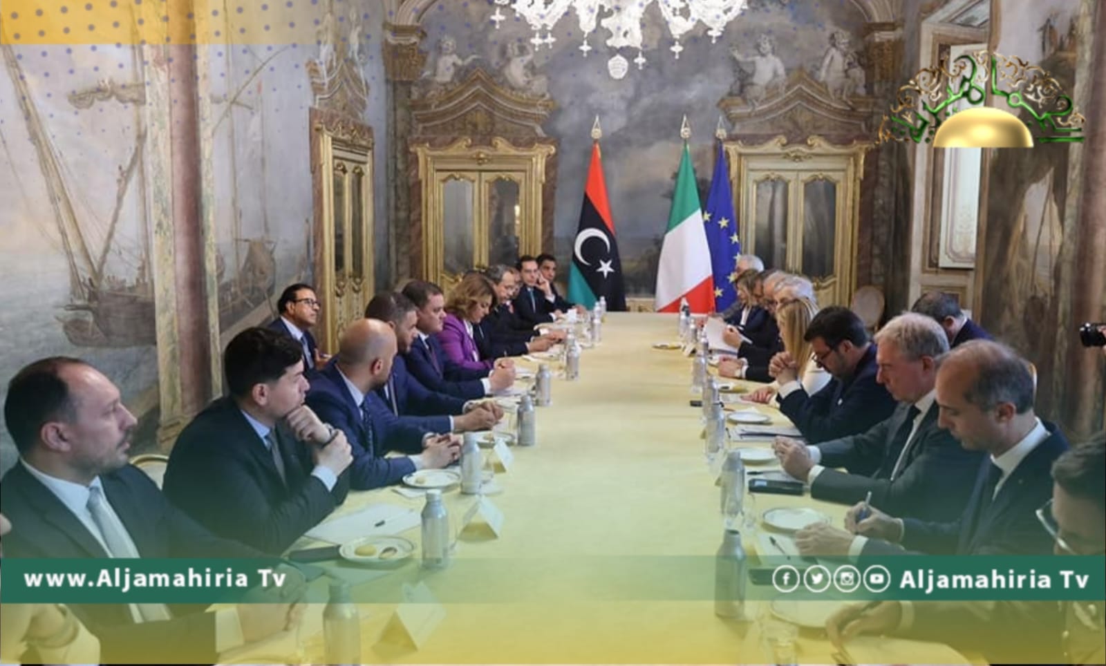 حكومة الوحدة وإيطاليا توقعان مذكرات التفاهم في مجالات الطاقة والاستثمار والهجرة والربط الكهربائي
